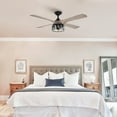thumbnail image 4 of 52-inch Matte Black Modern Crystal LED Chandelier Ceiling Fan with Downrod and Remote, 4 of 5