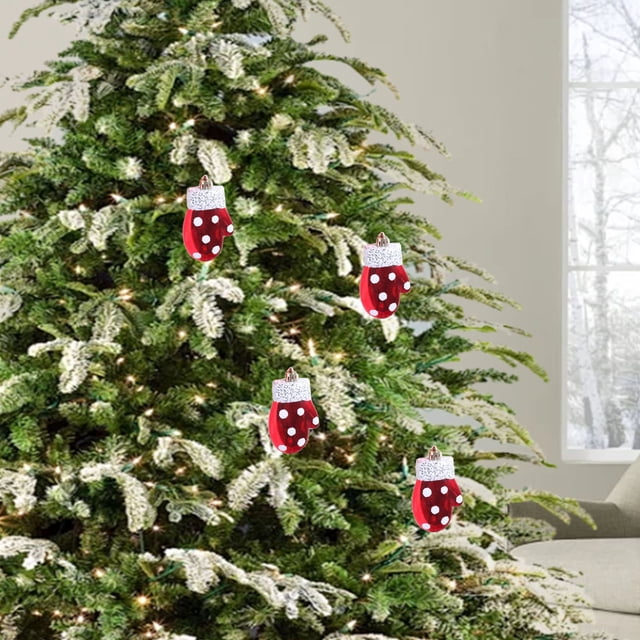 Adorno de Navidad en forma de bola, adorno decorativo de estrella de caramelo rojo hexagonal
