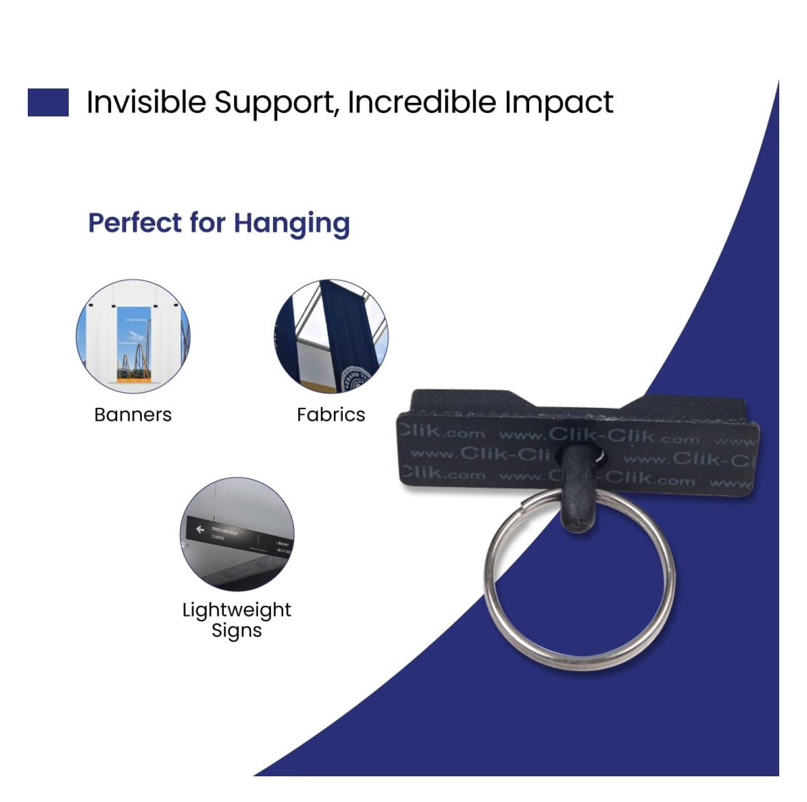 Regular ClikMagnet Ceiling - Strong Magnets to Hang Displays, Signs and More - Magnets with 5 lbs Pull - Pack of 20, Black