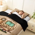 thumbnail image 3 of Erosebridal Leopard Print Camper Twin Comforter Sets,Kids Happy Camping Bedding Set For Girl Boys,Reversible black,2 Pieces, 3 of 7