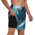 thumbnail image 2 of Balery Ice Blue Ocean Cute Dolphin A Mens Swim Trunks Swim Shorts for Men Quick Dry Inseam Beach Shorts with Compression Liner Pocket-X-Large, 2 of 9