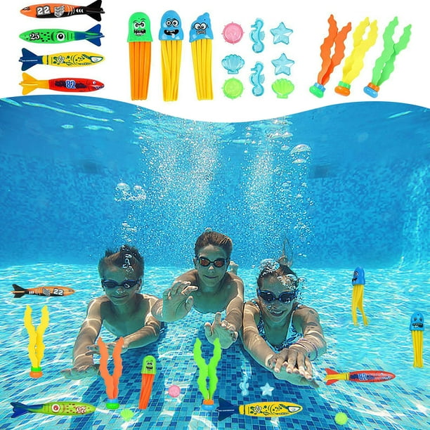 XWSHYW Juguetes para Niñas Juguetes de Buceo de Verano para Niños, Piscina, Juguetes Acuáticos, Juego Combinado de Palo de Buceo Torpedo