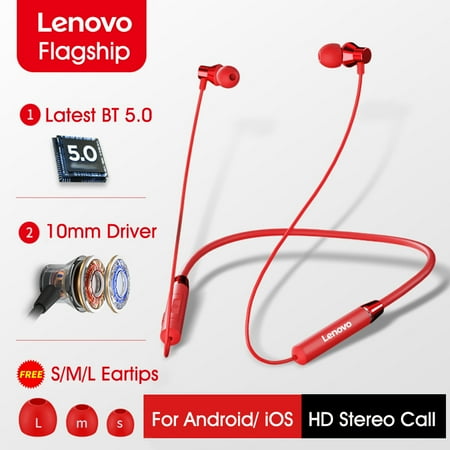 noise neckband cancelling mic sweatproof headphone earbuds headset magnetic compatible wireless running sports buds ear bt5 bt earphones he05 lenovo