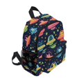 thumbnail image 2 of FORMRS School Backpack with Front Zippered Pocket 12" Elementary Student Travel Daypack, Cartoon Space Cat, 2 of 6