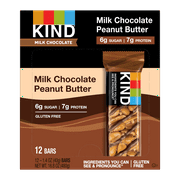KIND Bars, Milk Chocolate Peanut Butter, Gluten free, 1.4 oz, 12 Snack Bars