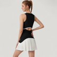 thumbnail image 4 of Women's Sleeveless Tennis Dress with Scoop Neck Fitted Bodice and Contrast Pleated Hem - Large, Black, 4 of 5