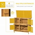 thumbnail image 4 of PawHut Solid Wood Rabbit/Bunny Hutch with 2 Large Main Rooms, Protection from UV Rays and Water, and Firm Cage, Yellow, 4 of 10