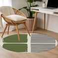 thumbnail image 4 of Sage Green Round Area Rug 4Ft Washable Circle Rugs for Bedroom Dining Room, Modern Painting Farmhouse Striped Abstract Art Non-Slip Carpet Floor Mats Indoor Outdoor Carpet Runner Aesthetic Home Decor, 4 of 8