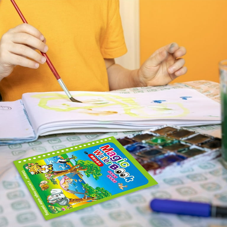 Vonter Water Doodle Book - Kids Painting Writing Doodle Toy Book - Color Doodle Drawing Book Bring Magic Pens Educational Toys for Age 3 4 5 6 7 8 9