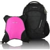 Obersee Oslo Diaper Bag Backpack and Cooler, Black/Pink