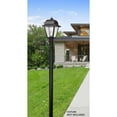 8 ft. Black Outdoor Direct Burial Lamp Post with Convenience Outlet and