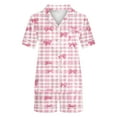 thumbnail image 7 of Wensltd Women Fashion Cozy Nightwear Printed Short Sleeve Lapel Collar Pajama Set Stylish Relaxed Fit for Daily Home, 7 of 7