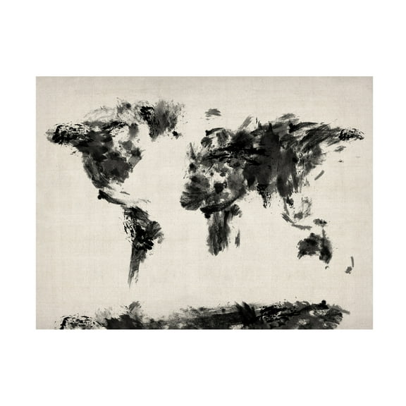 Trademark Fine Art Michael Tompsett Abstract Map of the World Canvas Wall Art - 18x24