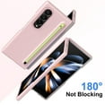 thumbnail image 2 of ELEHOLD Case for Samsung Galaxy Z Fold 4, Heavy Duty Shockproof PC Matte Case with S Pen [Built-in Screen Protector] & Pen Holder,Pink, 2 of 7