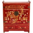 thumbnail image 3 of Oriental Furniture Red Lacquer Altar Cabinet - Courtyard, 3 of 7