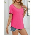 thumbnail image 6 of Annhoo Shirts for Women with Pocket Crew Neck Summer Short Sleeve Basic Tee Casual Loose Going out Tops, 6 of 8