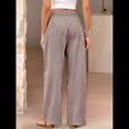 thumbnail image 4 of Pantalones Palazzo de Cuadros para Mujer, Pantalones de Pijama de Cintura Alta y Pierna , Pantalones Casuales Bonitos con Bolsillos Marrón L, 4 of 9