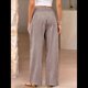 thumbnail image 4 of Pantalones Palazzo de Cuadros para Mujer, Pantalones de Pijama de Cintura Alta y Pierna , Pantalones Casuales Bonitos con Bolsillos Marrón M, 4 of 9