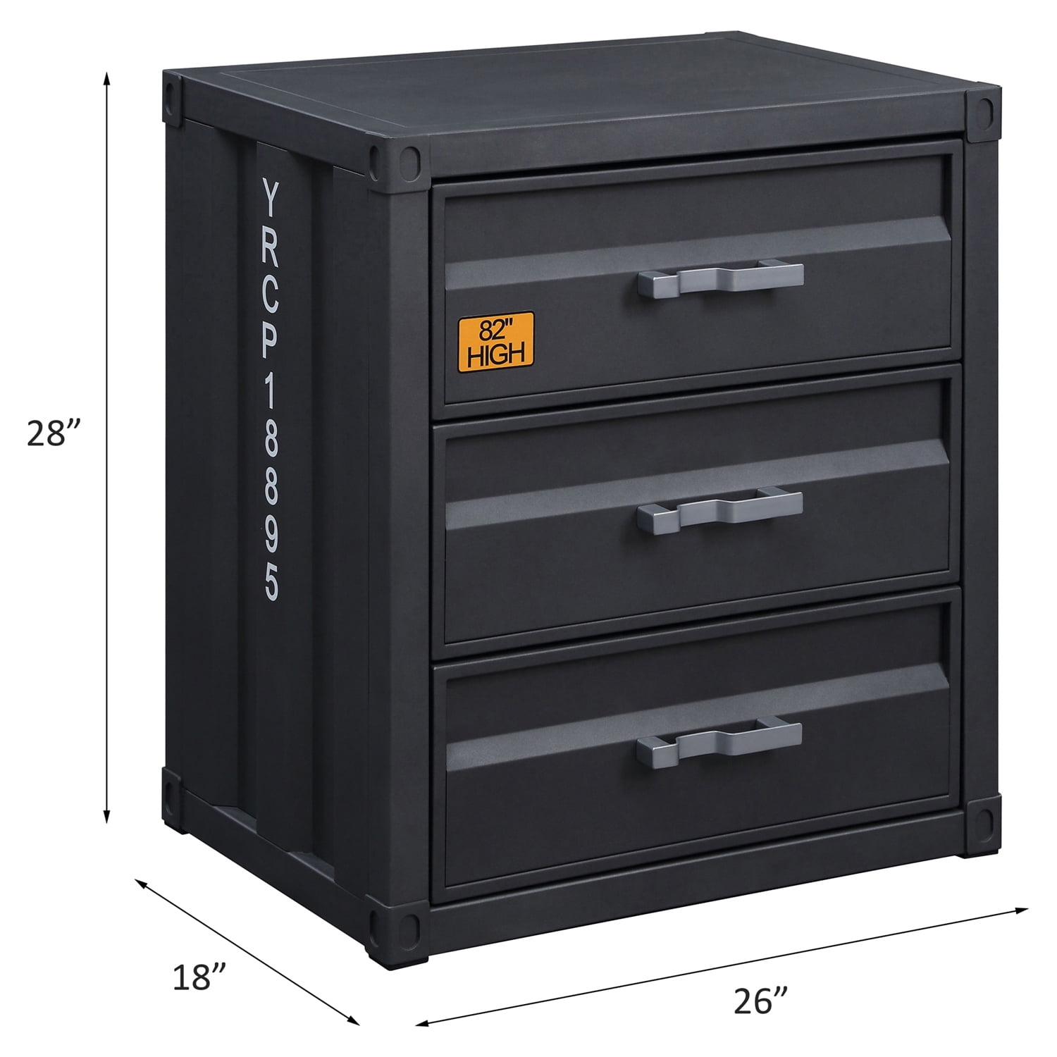 ACME Furniture 3 Drawer Industrial Cargo Storage Chest