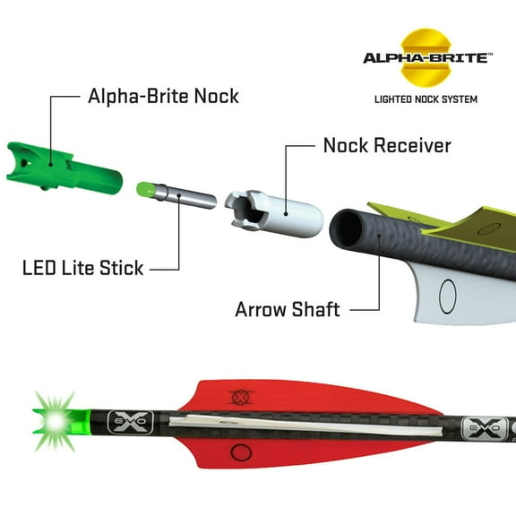 Tenpoint Crossbows Alpha-Brite LED Lighted Nock for 0.297 Inner Diameter Arrow (3 Pack)