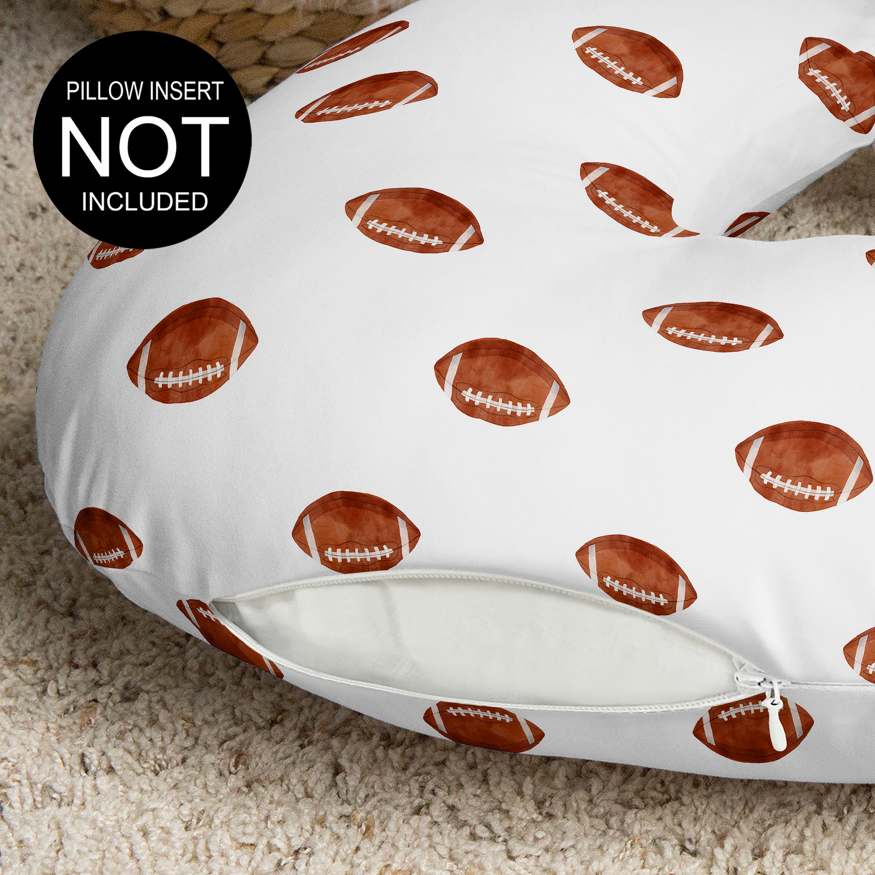 Sweet Jojo Designs Watercolor Sports Theme Football Print Boy Nursing Pillow Cover Case (Pillow Not Included)