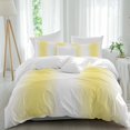 thumbnail image 2 of Lemon Yellow White Bedding 3 Piece Duvet Cover Set Twin Size, Gradient Vertical Stripes Geometric Soft Microfiber Comforter Cover with Zipper Closure & Pillowcases, FadeResistant Quilt Cover, 2 of 9