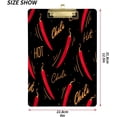 thumbnail image 2 of FMSHPON Hot Chili Peppers Seamless Pattern Clipboard Hardboard Wood Nursing Clip Board and Pull for Standard A4 Letter 13x9 inches, 2 of 7