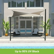 Coolaroo Outdoor DualShade Sun Sail and Hardware Kit, 95% UV Block Protection, 12' Square; Cobblestone