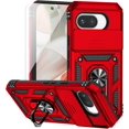 thumbnail image 1 of HCTian for Google Pixel 9A Case with Camera Lens Cover HD Screen Protector, Dual Layer Military-Grade Drop Tested Magnetic Ring Holder Kickstand Protective Phone Case for Google Pixel 9A 2025, 1 of 9