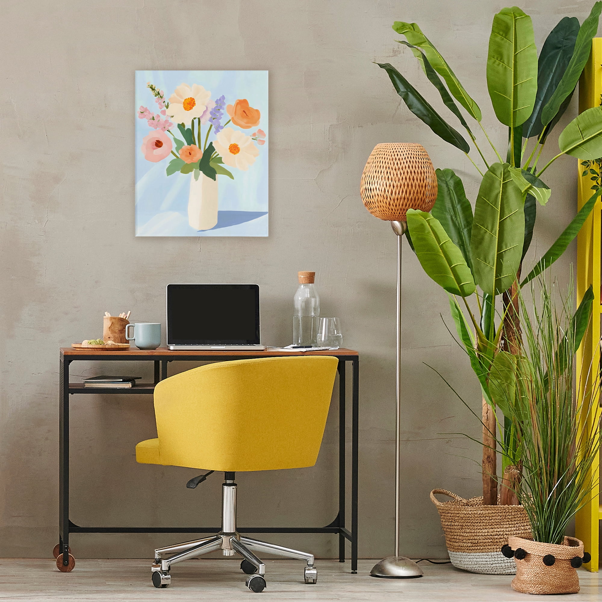Stupell Industries Floral Bouquet in Sleek White Vase Canvas Wall Art, design by The Prints Vibe
