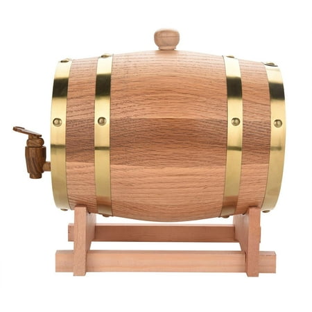 HERCHR 3L Vintage Wood Oak Timber Wine Barrel for Beer Whiskey Rum Port, Handcrafted Barrel Dispenser for Whiskey Bourbon Tequila, Vintage Wood Oak, Wine