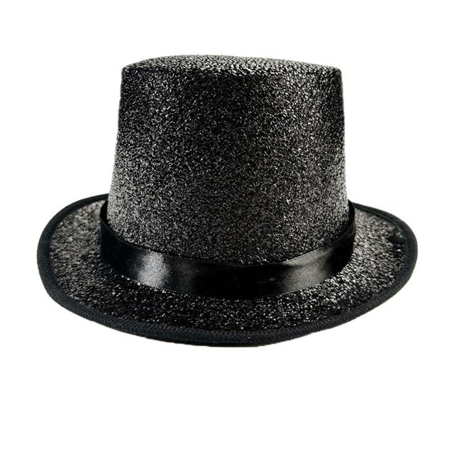 Sombrero Lincoln negro con plumas de colores para adultos