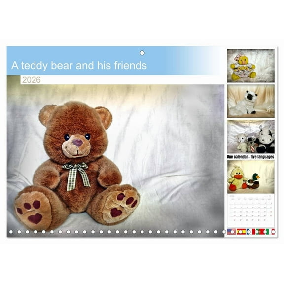 A teddy bear and his friends (Monthly Wall Calendar 2026 11.7 x 16.5 (open)), CALVENDO 14 Month Calendar