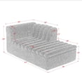 thumbnail image 3 of 106" L-Shaped Modular Sectional Sofa with Chaise for Living Room, Chenille Upholstered Boneless Couches with Wave-Shaped Armrest, No Pillows Included (Gray), 3 of 11