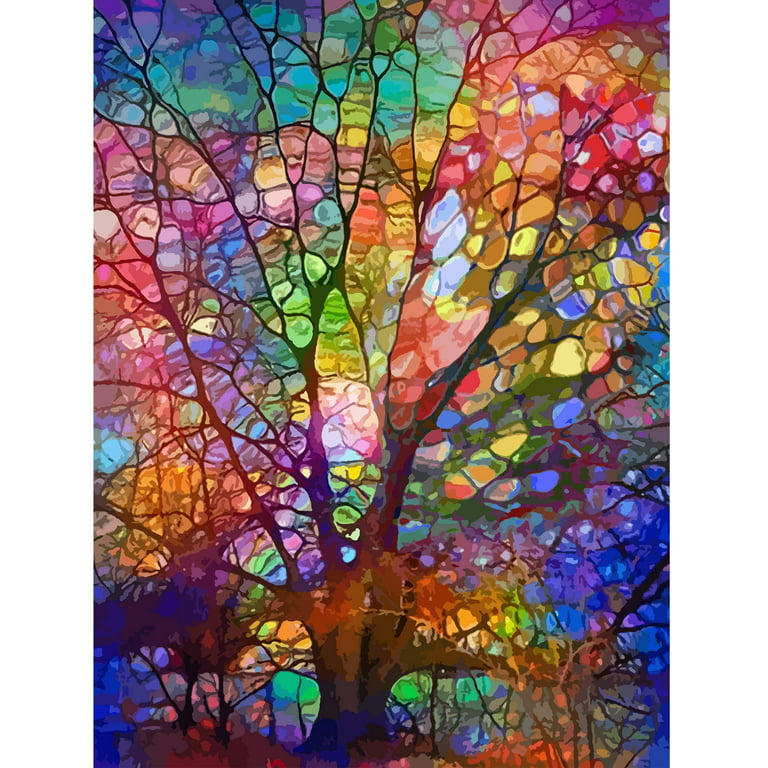 Diymood Paint by Numbers for Adults Tree, DIY Oil Painting Colorful Acrylic  Paint by Number Kits for Adults Beginner for Home Wall Decor 16x20 inch