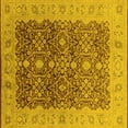 thumbnail image 1 of Ahgly Company Machine Washable Indoor Square Oriental Yellow Industrial Area Rugs, 8' Square, 1 of 4