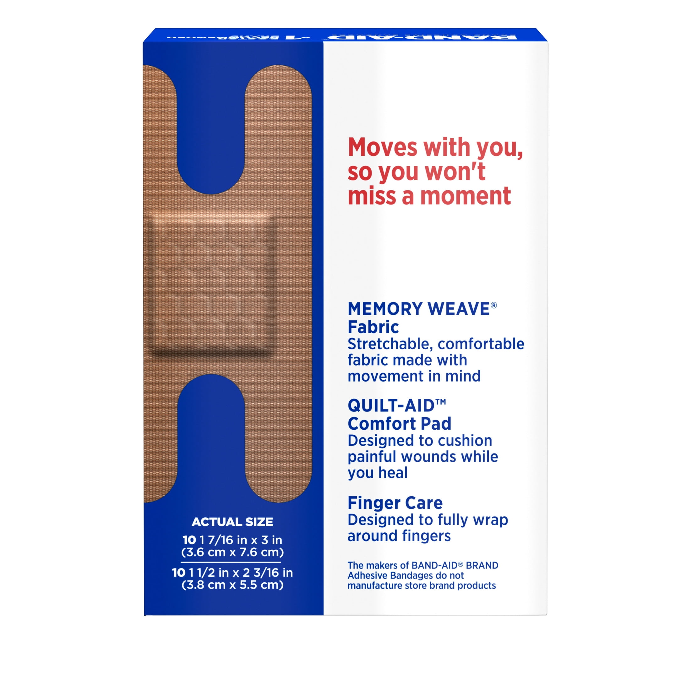 Band Aid Brand Fabric Adhesive Bandages Finger Knuckle 20 Ct