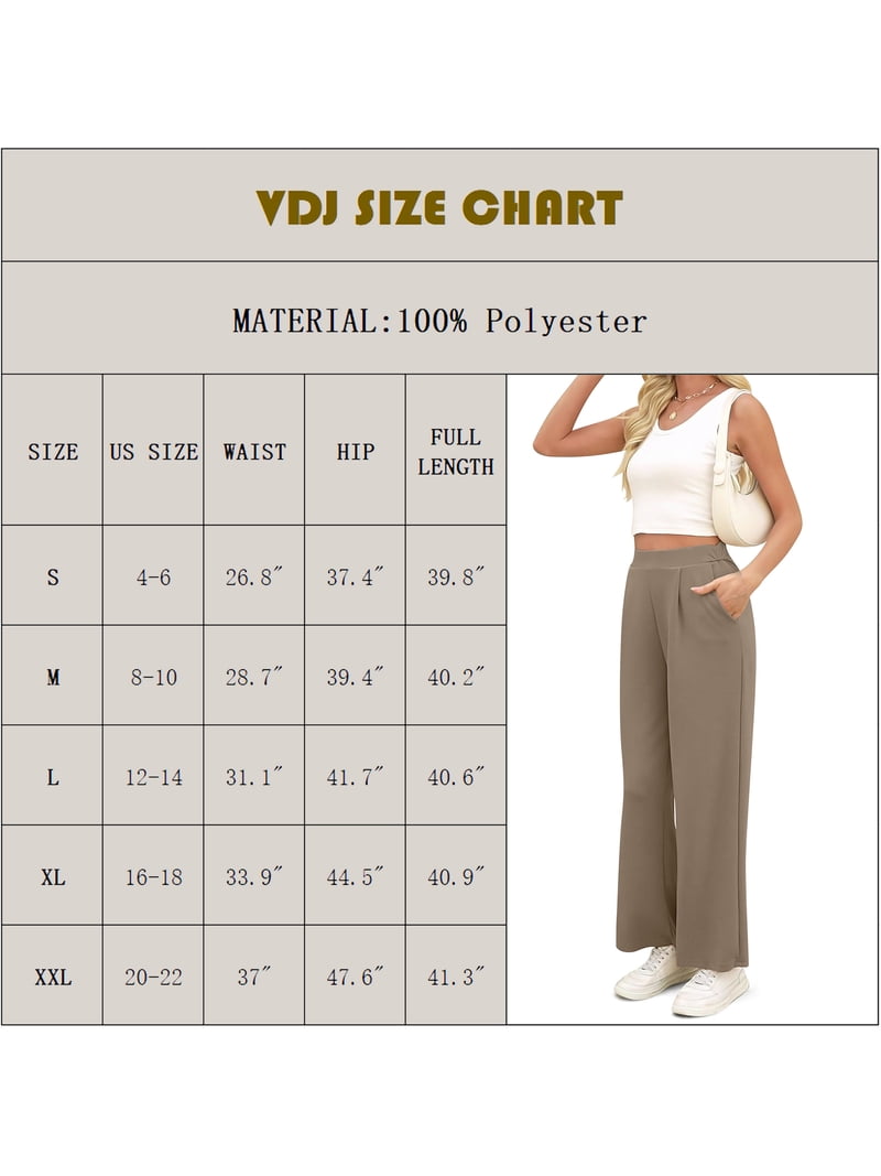 VDJ Wide Leg Pants for Women High Waist Yoga Pants Pull On Flare