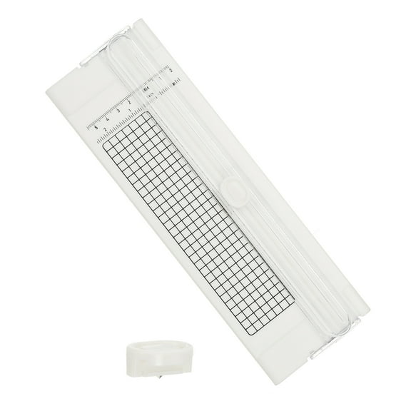 Paper Cutter Trimmer A4 Straight Small Portable Paper Slide Paper Slicer with Safe-Guard for Craft Cardstock Label Card Scrapbook Photo White with 1 Blade