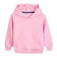 thumbnail image 2 of ATOGUTA Girls Sweatshirt Hooded Sweatshirt Kids Long Sleeve Pullover Hoodies with Pocket Pink, Size 2T-12, 2 of 5