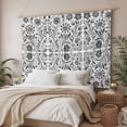 thumbnail image 3 of Black Grey Boho Small Tapestry for Bedroom Wall Hanging Tapestry,Ethnic Tribal Floral Abstract Art Aesthetics Ceiling Backdrop Tapestries Poster Blanket Wall Decor for Living Room 23" x 28", 3 of 8
