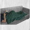 thumbnail image 5 of Botanical Soft Flannel Fleece Throw Blanket, Pine Leaves Botanical Style Nature Tones Outdoor Forest Illustration, Cozy Plush for Indoor and Outdoor Use, 60" x 80", Dark Teal and Green, by Ambesonne, 5 of 5