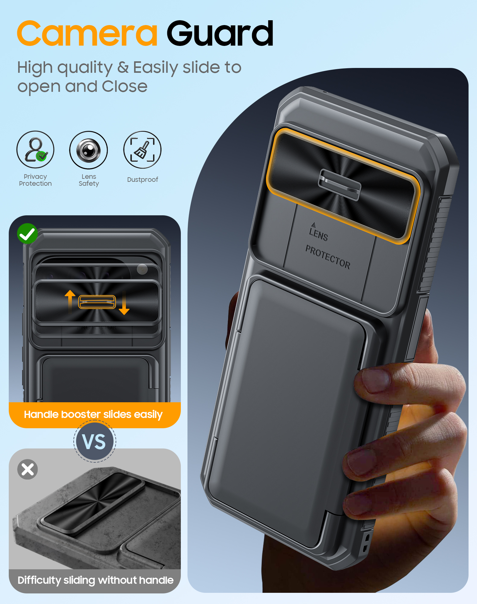 Vizvera for Google Pixel 10 Pro XL Wallet RFlD Cards Holder,Camera Control,Camera Cover,Rugged Shockproof Silicone Protective Phone Case-Black