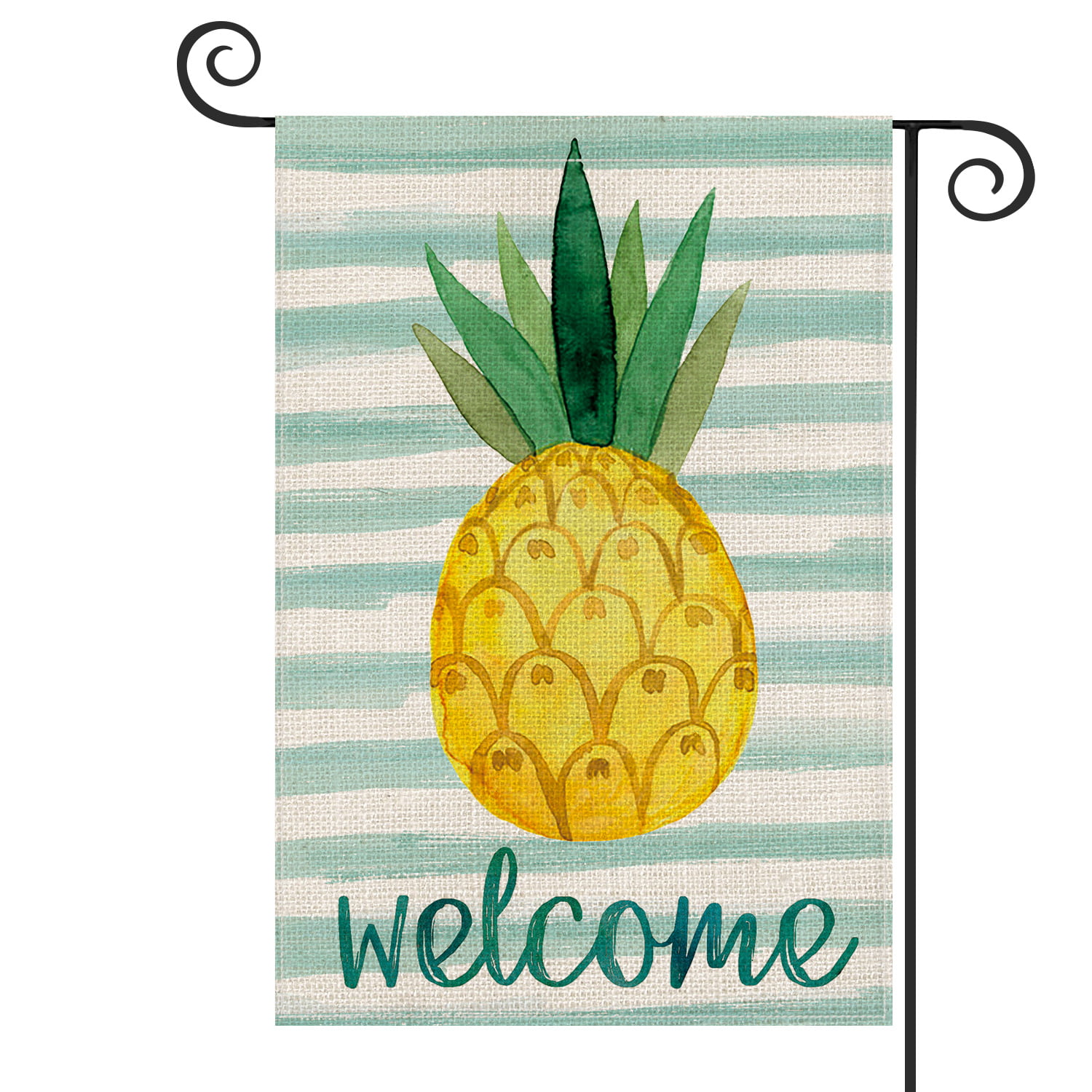 Tropical Fruit Pineapple Garden Flag House Yard Lawn Welcome Decoration Banner 
