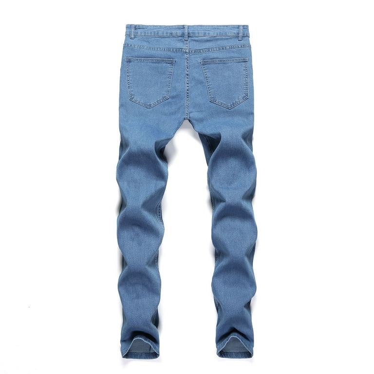 KaLI_store Pants for Men Mens Jeans Skinny Stretch, High Rise