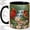 Black, variant on Cardinal Pair Waterfall Coffee Mug, Red Cardinal Mug, Morning Tea Cup for Home, Birds on Branch with Pink Blossoms and Butterflies, Forest Bird Art, Kitchen Accent, Nature Lover