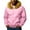Pink, variant on Men's New Style Warm Hooded Fur-Collar Jacket, Fuchsia, Size XXXL