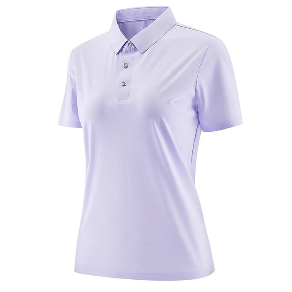 Spring Tops for Women 100% Cotton Ice Silk T-Shirts With No T-Shirts For Breathable And Cool Feeling Collar Short Sleeved Top