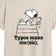 thumbnail image 3 of Peanuts - Snoopy Typos Make Me Sic - Women's Oversized T-Shirt, 3 of 6