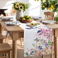 thumbnail image 3 of Burlap Table Runner 90 Inches Long,Blossom Floral Hummingbird Non-Slip Kitchen Table Runners for Dining Room Everyday Use Party Table Decorations Butterfly Blossom Flower Plant, 3 of 9